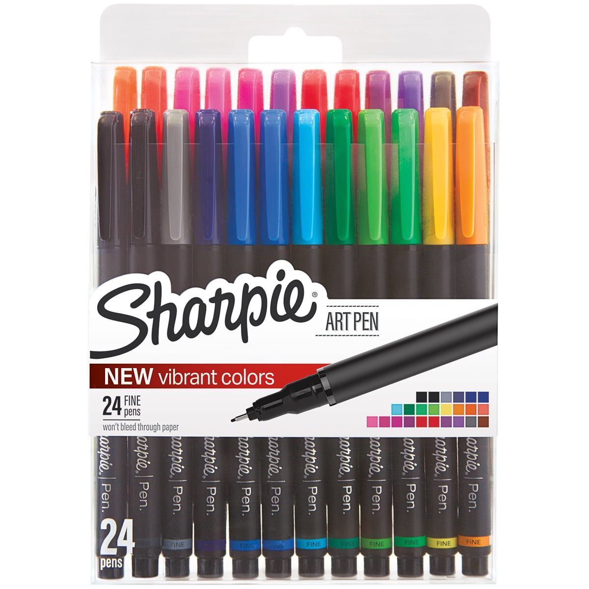 Sharpie Art Pens, Fine Point, Assorted Colors, 24 Count