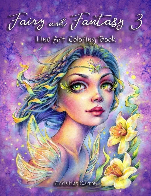 Fairy and Fantasy 3 Line Art Coloring Book - Paperback