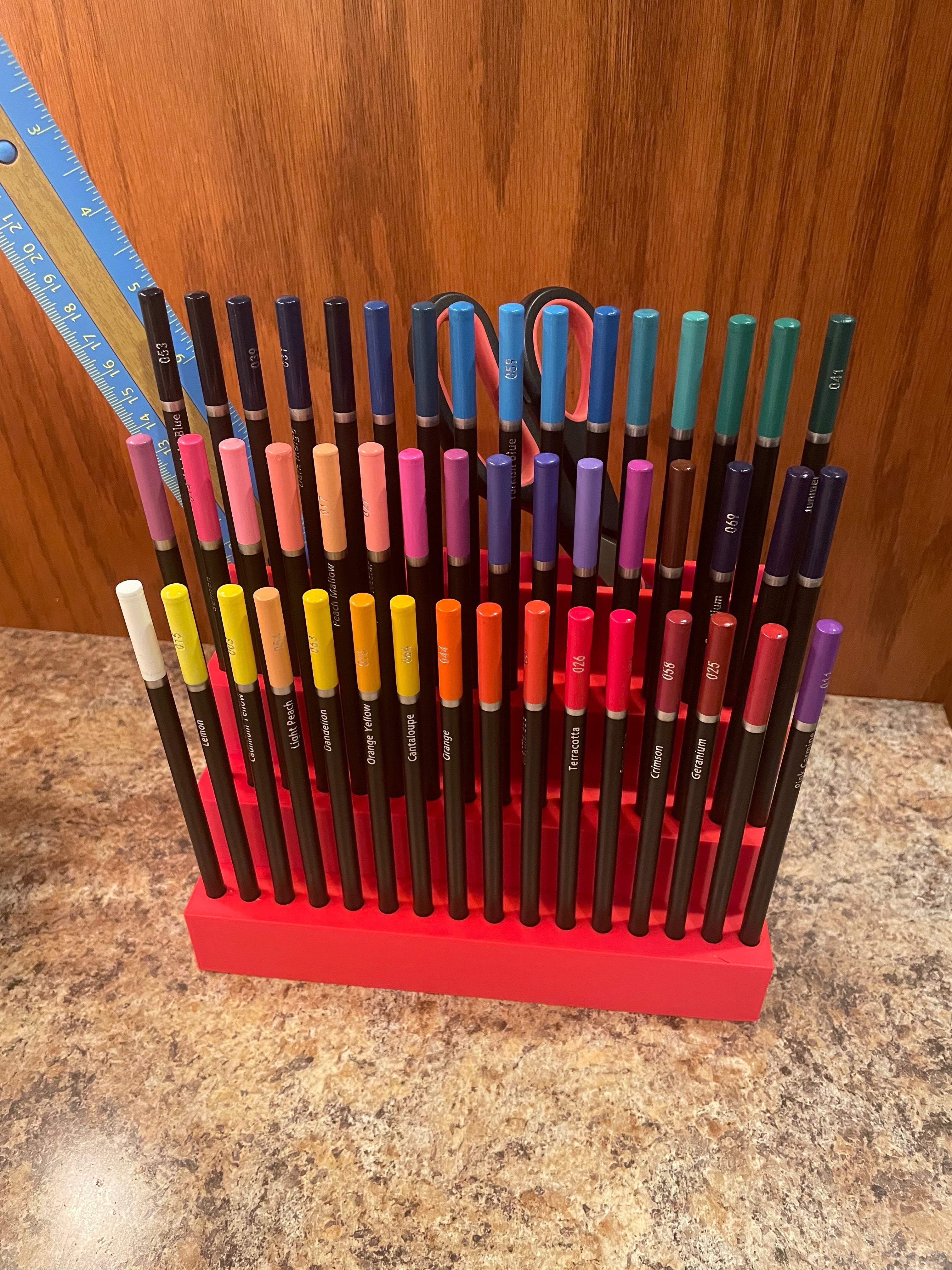 Large 48 Colored Pencil Caddy with Back Storage