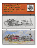 Iron Horse Art Coloring Book: Pen & ink Railroad Art By Don Kirk - Paperback