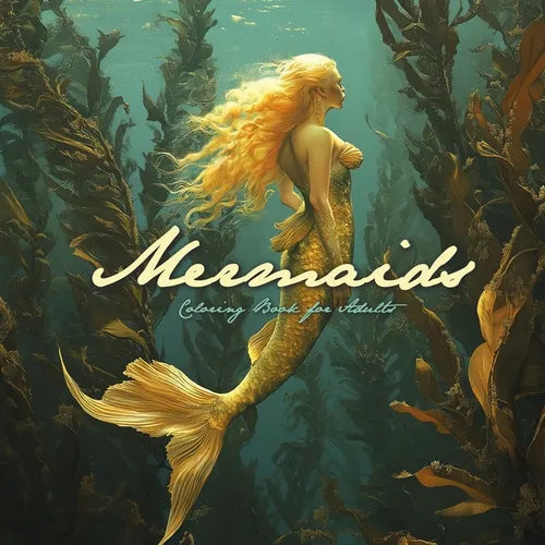 Mermaids Coloring Book for Adults: Oil Painting Texture Coloring Book Grayscale Mermaid Coloring Book for Advanced Colorists - Paperback